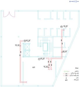 پلان همکف آپارتمان - نقشه تاسیسات حرارت مرکزی